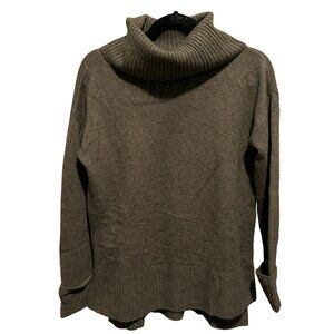 Rachel Zoe 100% Cashmere Ribbed Cowl Neck Pullover Sweater Hi-Low Oversized Smal
